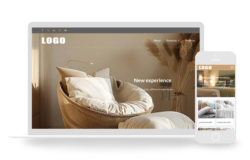 酒店床上用品英文外贸企业网站模板